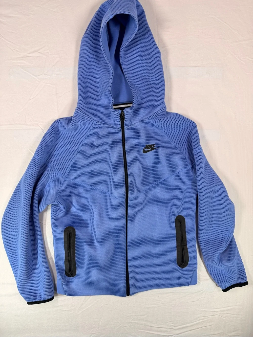 Nike Sportswear Tech Fleece Waffle Knit Hoodie Jogger Set Youth XL Blue